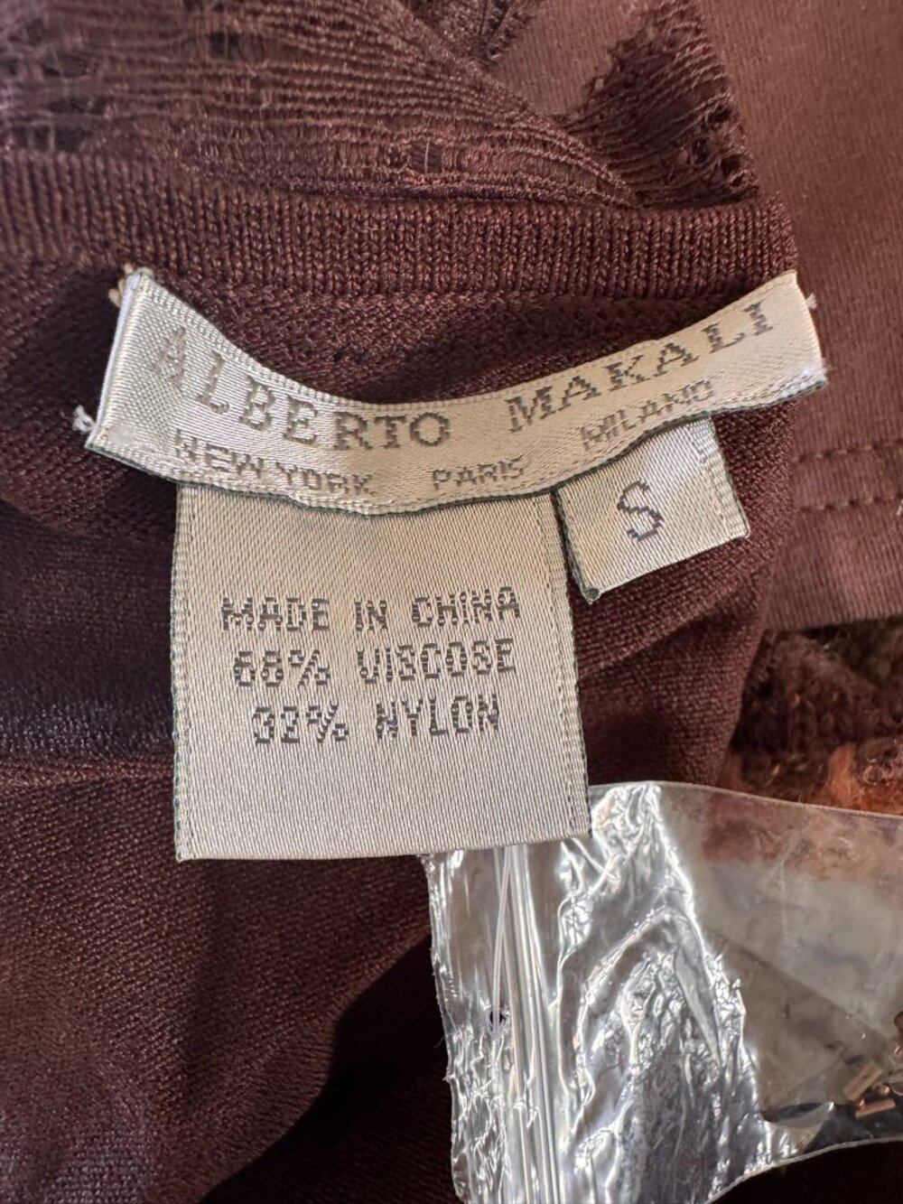 Alberto Makali beaded tank sweater;Rich Brown; NWT;  Small - Picture 16 of 16